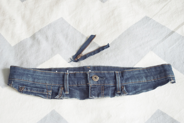 DIY Schwangerschaftsjeans Bund entfernen